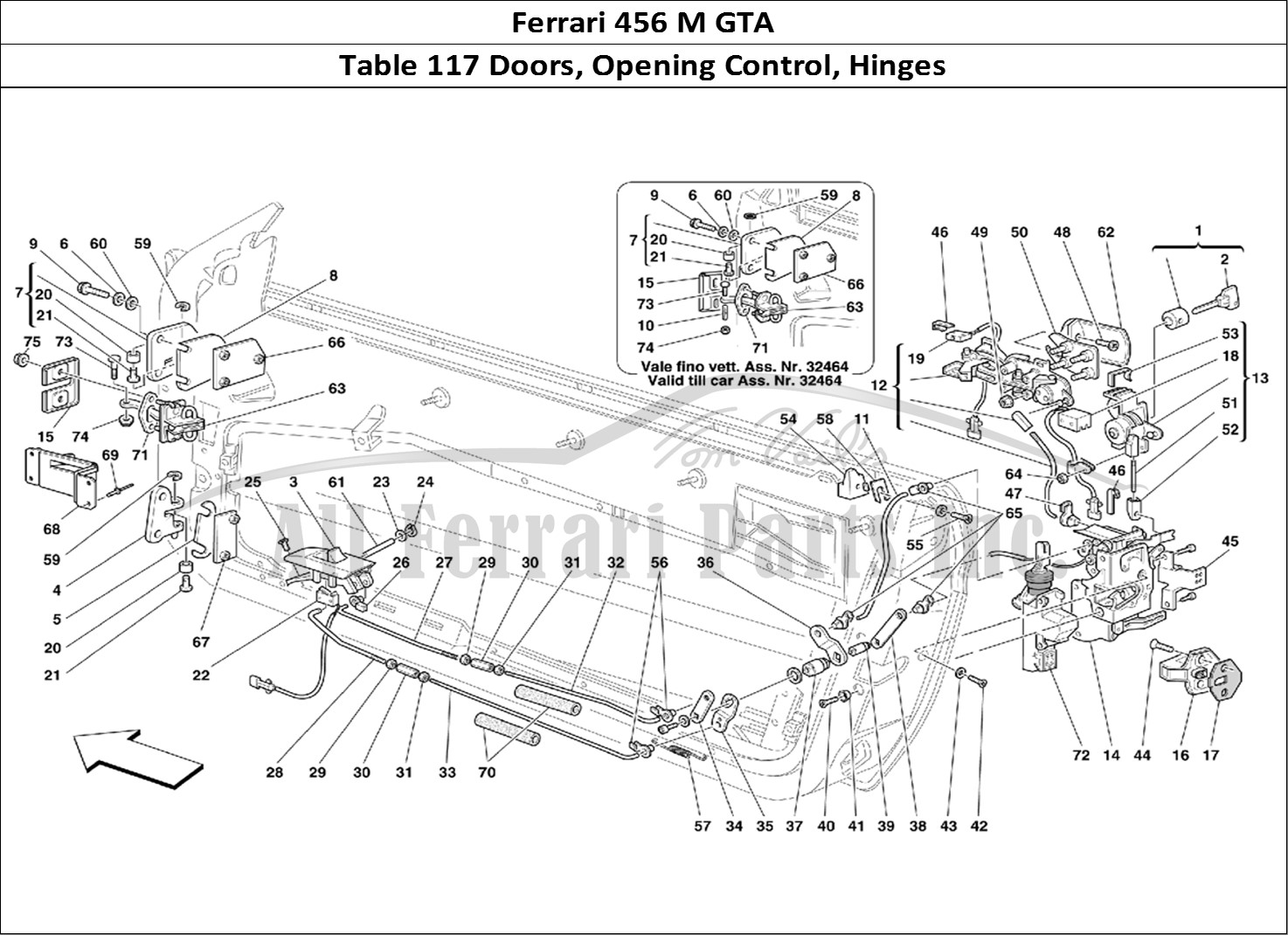Ferrari Parts Ferrari 456 M GT Page 117 Doors - Opening Control a