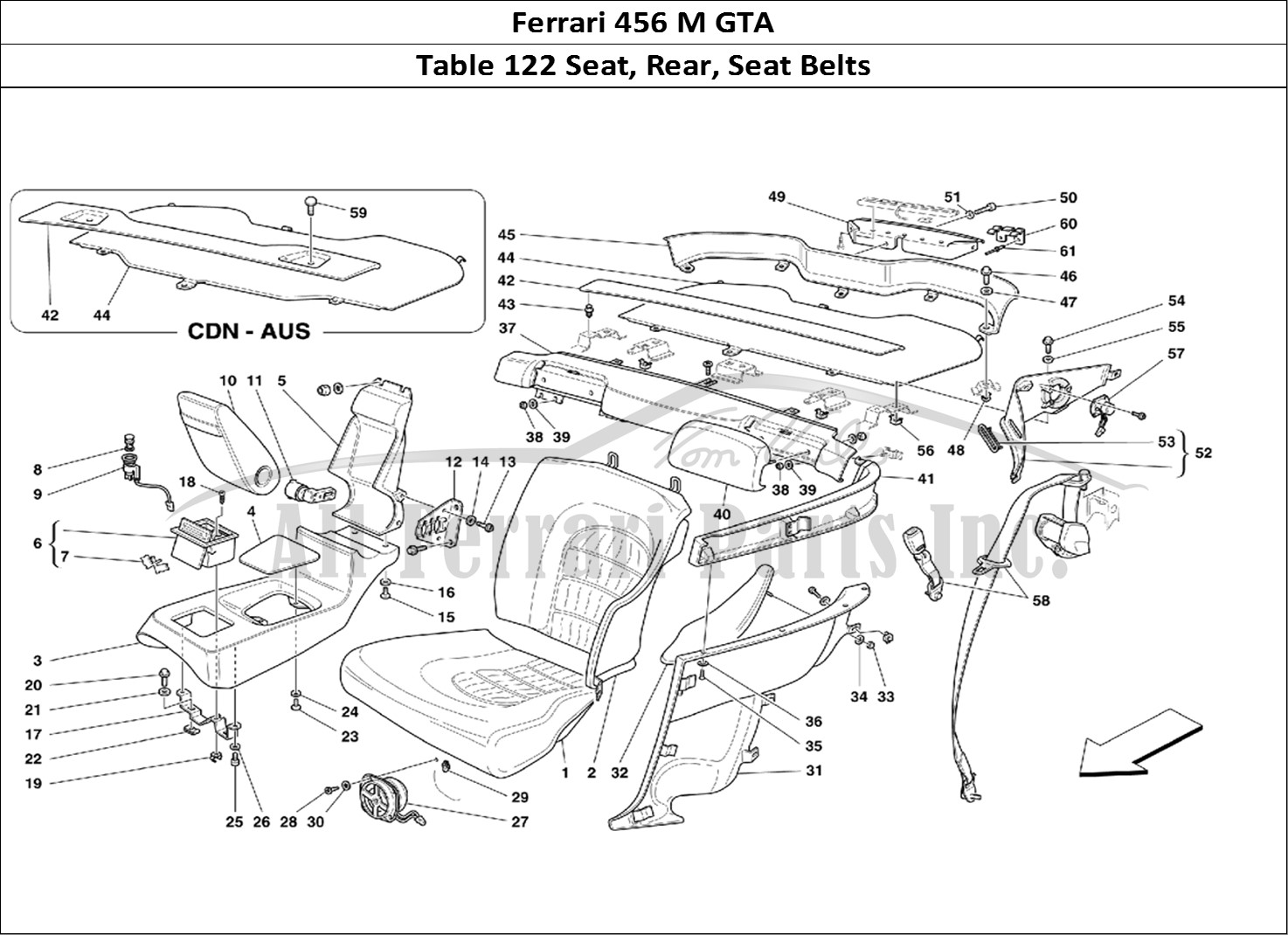 Ferrari Parts Ferrari 456 M GT Page 122 Rear Seats and Belts