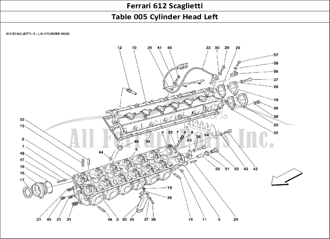 Ferrari Parts Ferrari 612 Scaglietti Page 005 L.H. Cylinder Head