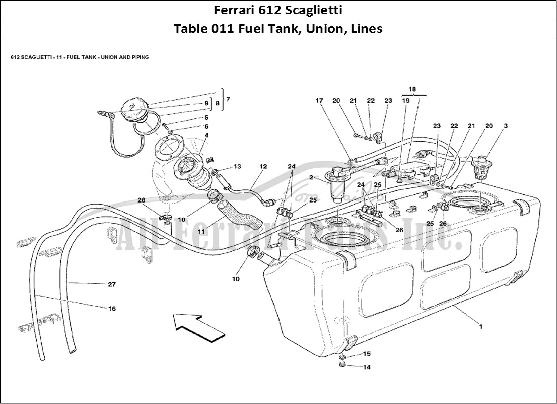 Ferrari Parts Ferrari 612 Scaglietti Page 011 Fuel Tank: Union & Piping