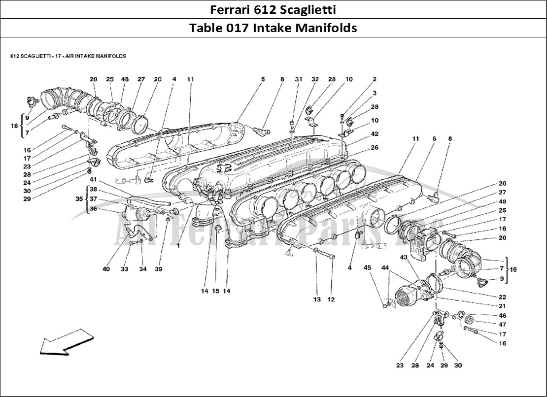 Ferrari Parts Ferrari 612 Scaglietti Page 017 Air Intake Manifolds