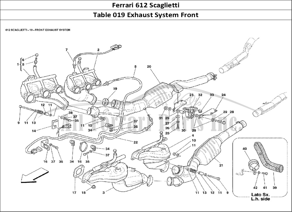 Ferrari Parts Ferrari 612 Scaglietti Page 019 Front Exhaust System