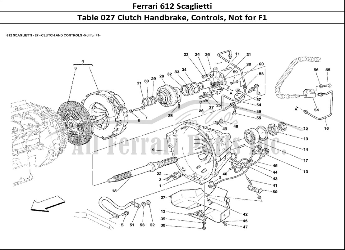 Ferrari Parts Ferrari 612 Scaglietti Page 027 Clutch and Controls -Not