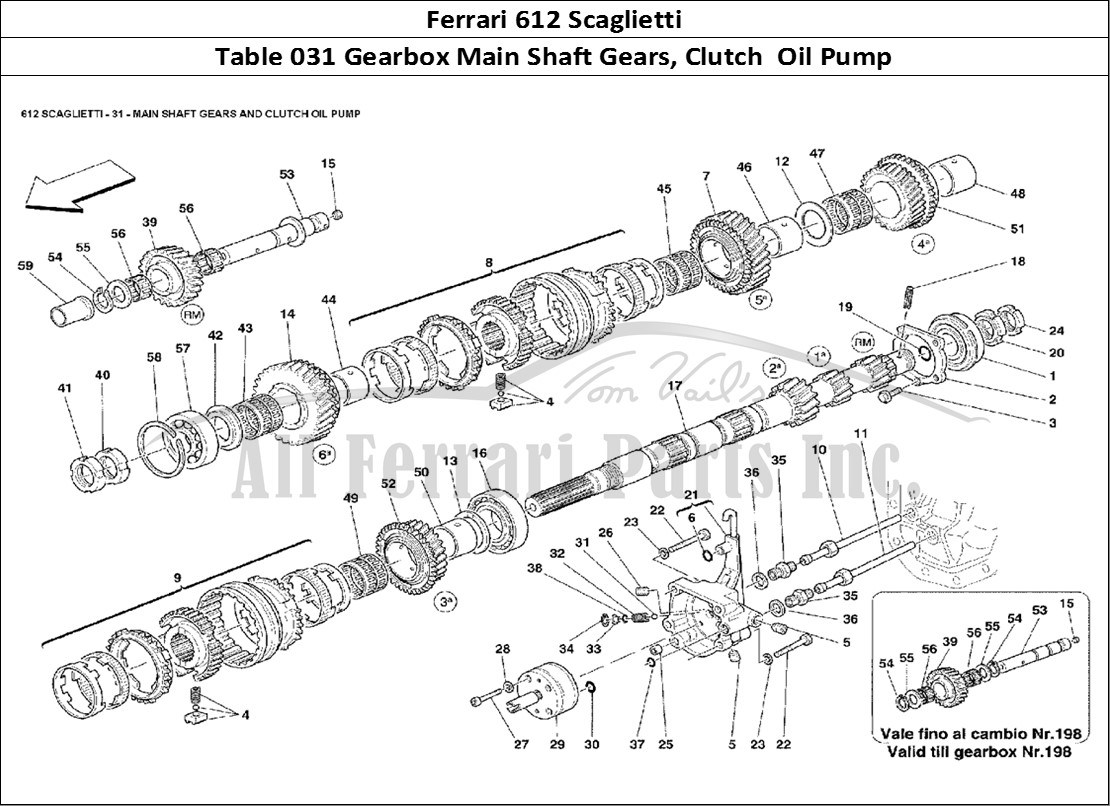 Ferrari Parts Ferrari 612 Scaglietti Page 031 Main Shaft Gears & Clutch