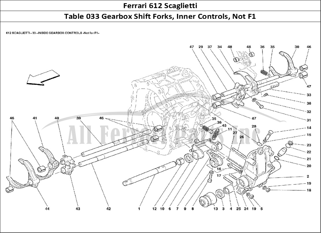 Ferrari Parts Ferrari 612 Scaglietti Page 033 Inside Gearbox Controls: