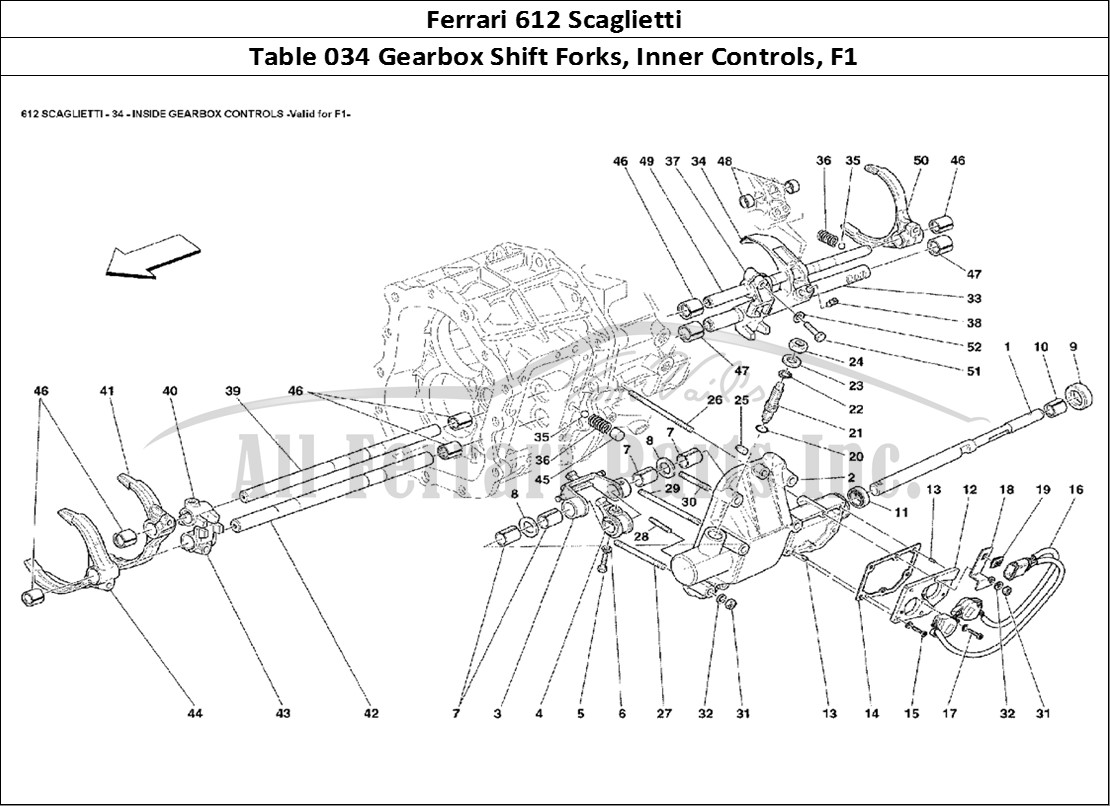 Ferrari Parts Ferrari 612 Scaglietti Page 034 Inside Gearbox Controls: