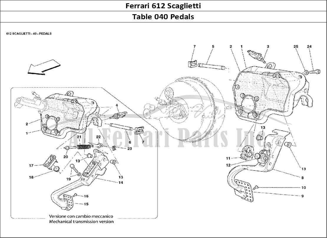 Ferrari Parts Ferrari 612 Scaglietti Page 040 Pedals