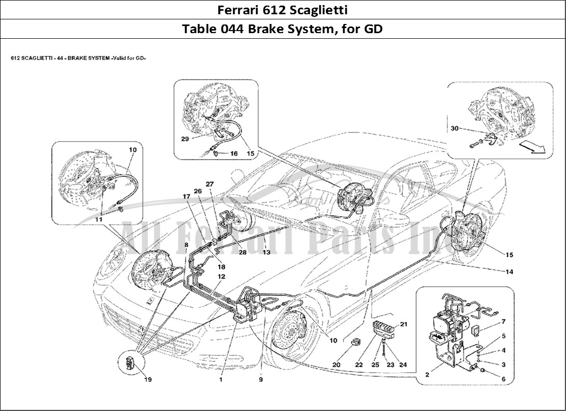 Ferrari Parts Ferrari 612 Scaglietti Page 044 Brake System: For GD