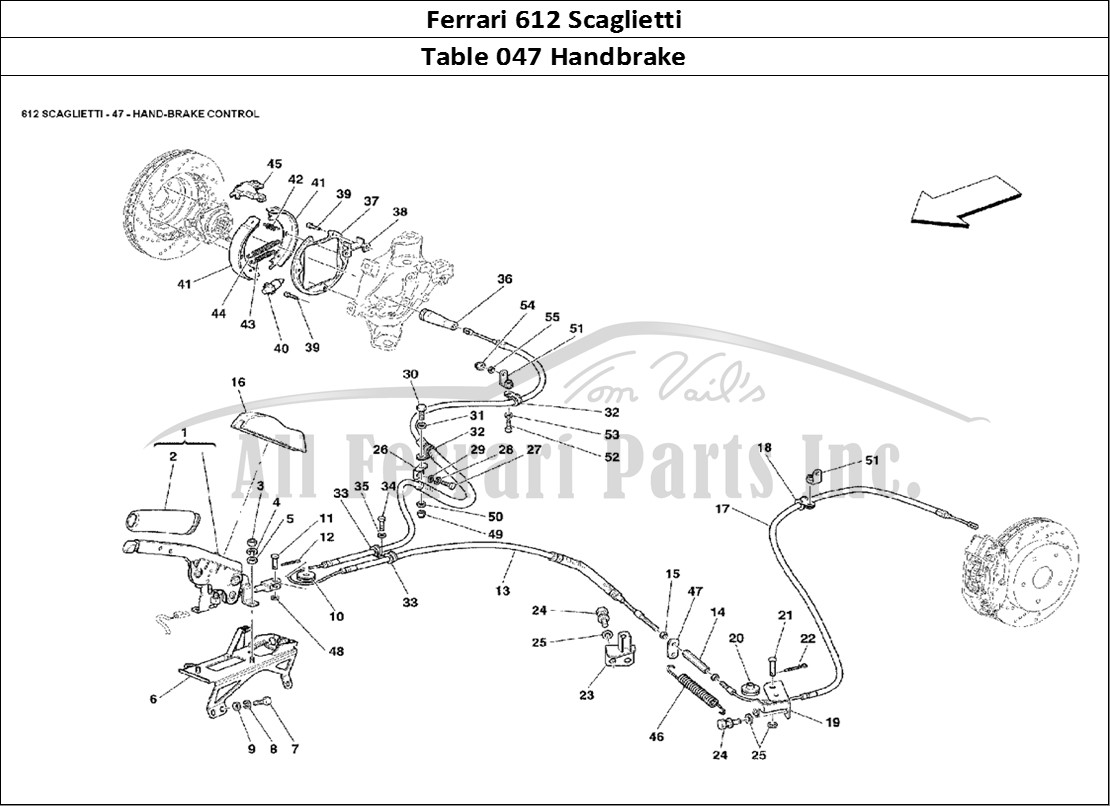 Ferrari Parts Ferrari 612 Scaglietti Page 047 Hand-Brake Control
