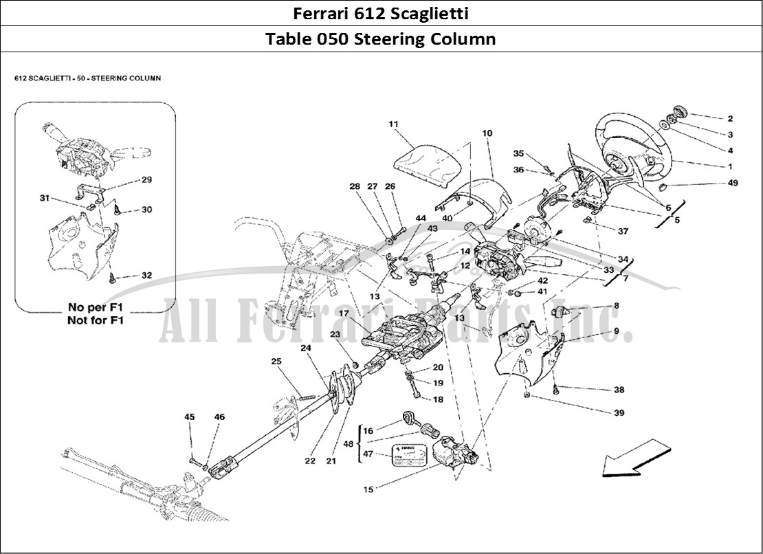 Ferrari Parts Ferrari 612 Scaglietti Page 050 Steering Column