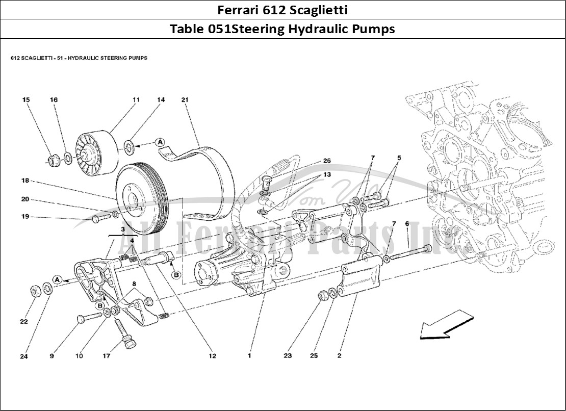 Ferrari Parts Ferrari 612 Scaglietti Page 051 Hydraulic Steering Pumps