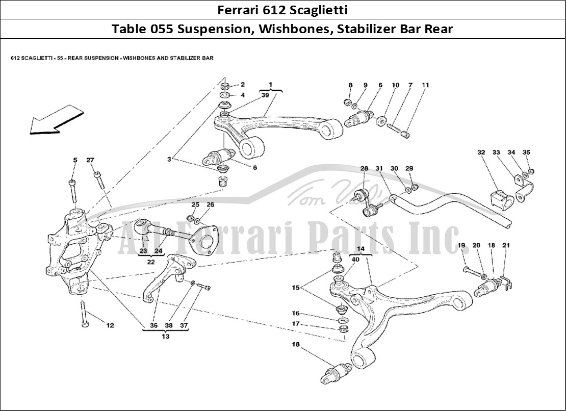 Ferrari Parts Ferrari 612 Scaglietti Page 055 Rear Suspension: Wishbone