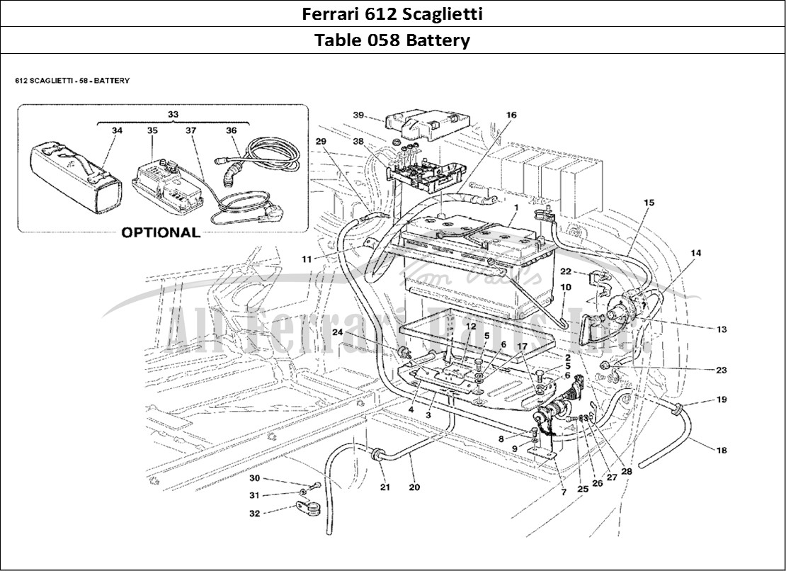 Ferrari Parts Ferrari 612 Scaglietti Page 058 Battery