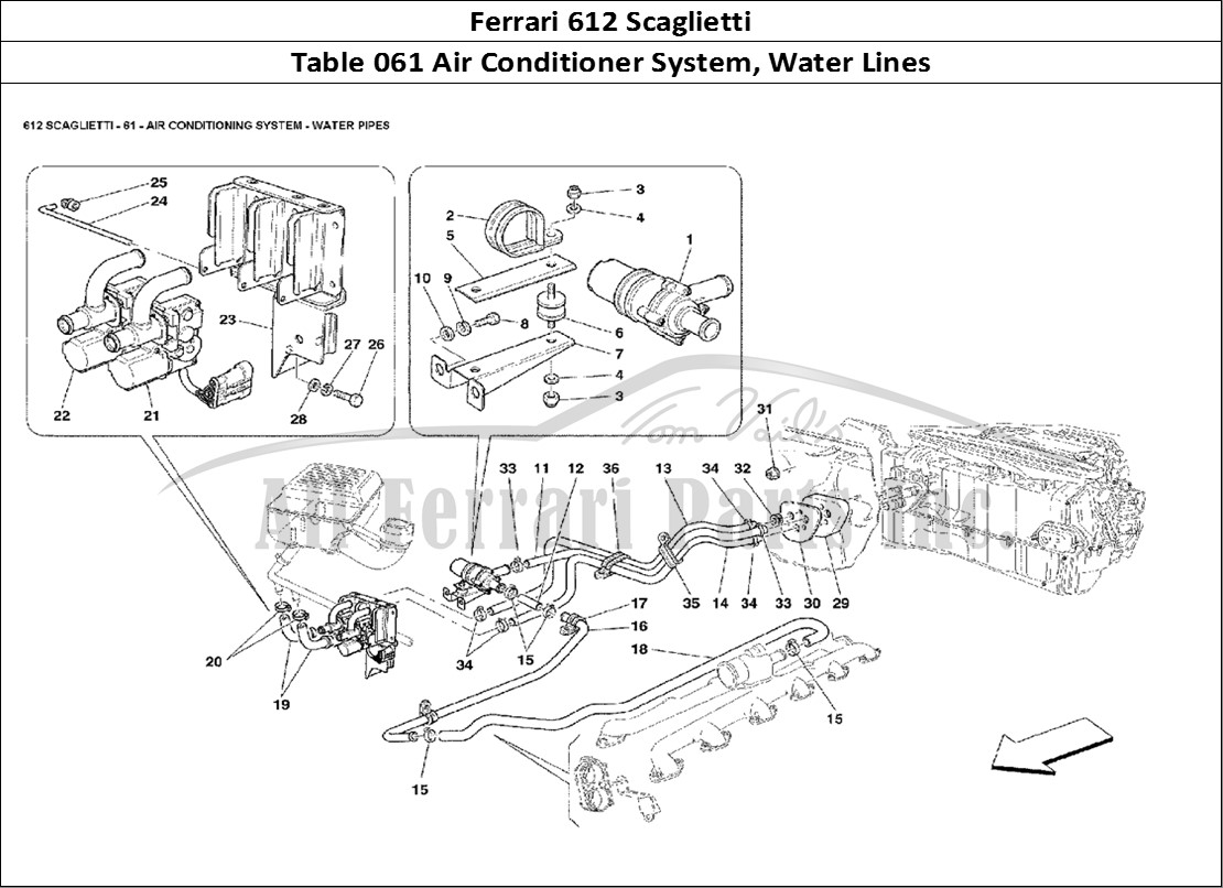 Ferrari Parts Ferrari 612 Scaglietti Page 061 Air Conditioning System: