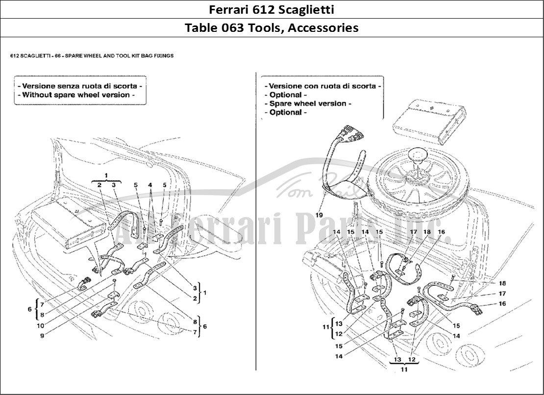 Ferrari Parts Ferrari 612 Scaglietti Page 063 Tools Equipment