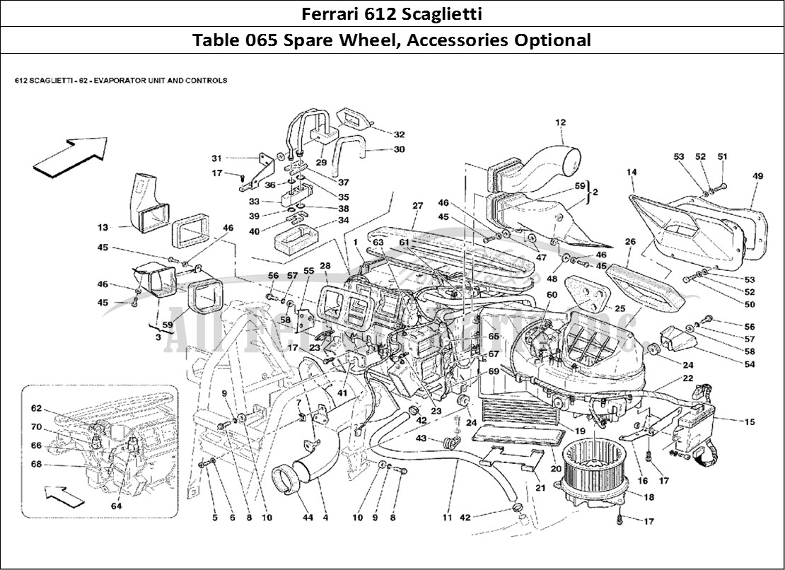 Ferrari Parts Ferrari 612 Scaglietti Page 065 Spare Wheel and Accessori