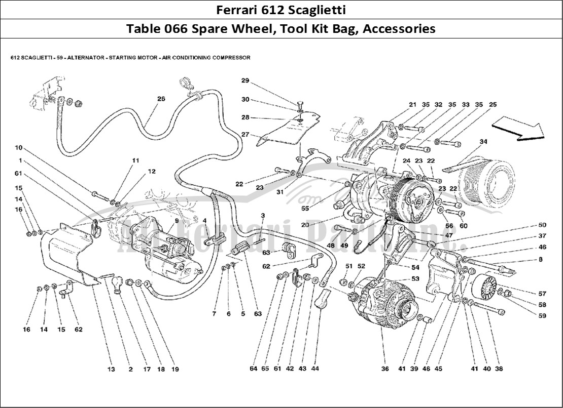 Ferrari Parts Ferrari 612 Scaglietti Page 066 Spare Wheel and Tool Kit