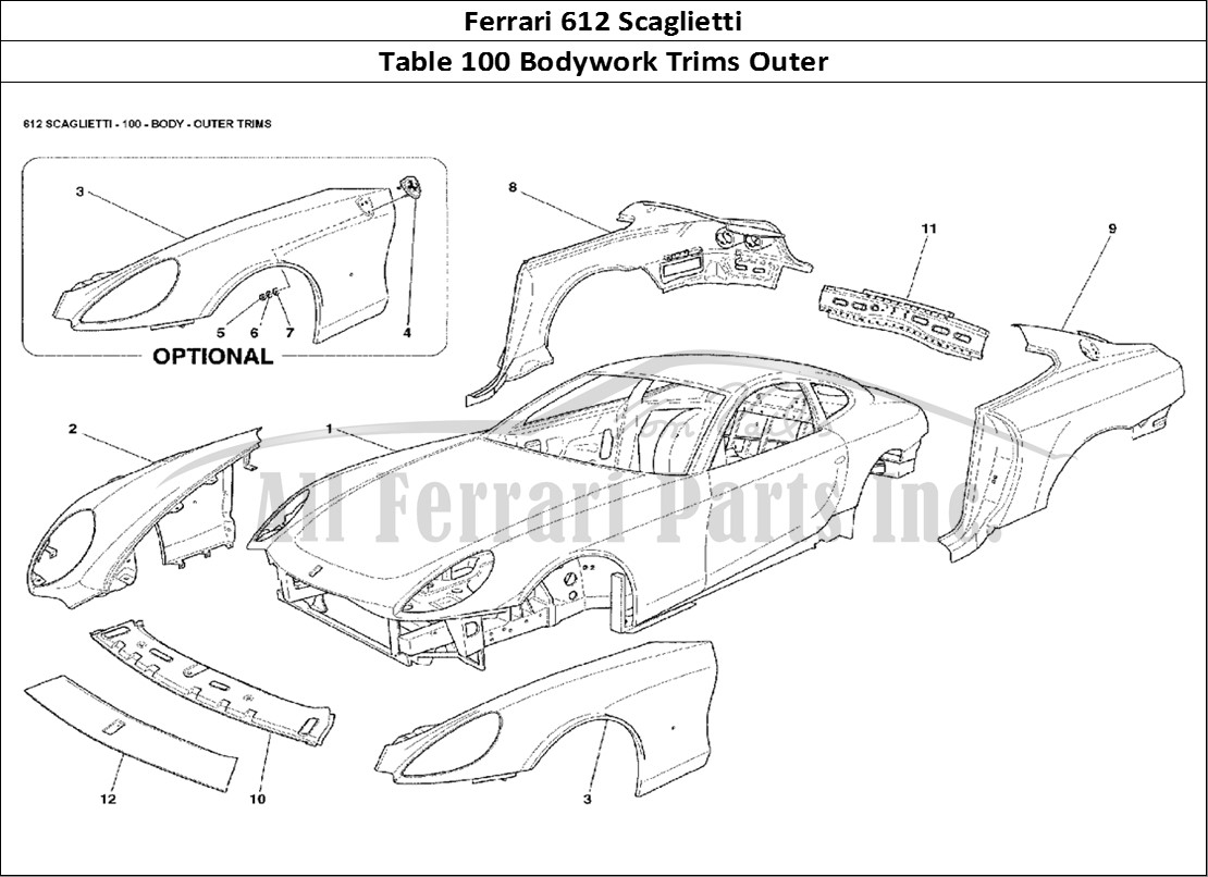 Ferrari Parts Ferrari 612 Scaglietti Page 100 Body - Outer Trims