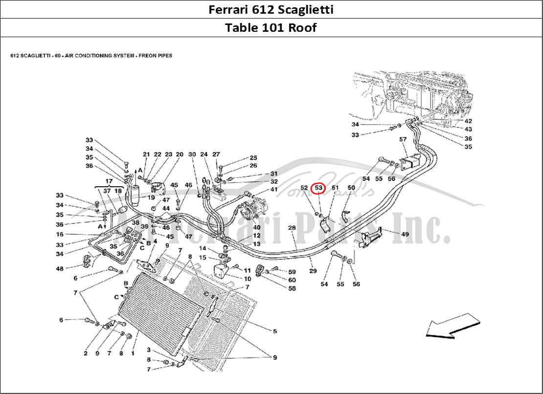 Ferrari Parts Ferrari 612 Scaglietti Page 101 Body - Roof