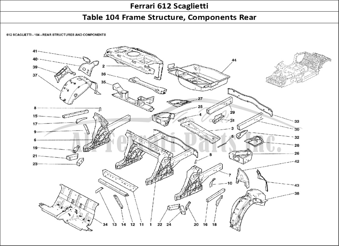 Ferrari Parts Ferrari 612 Scaglietti Page 104 Rear Structures and Compo