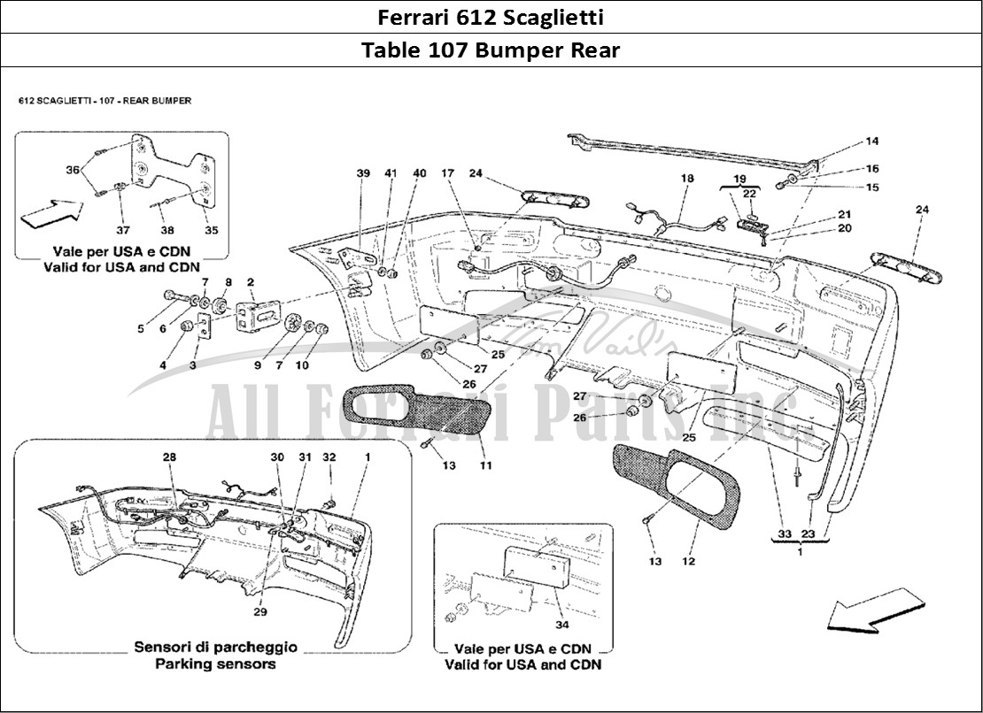 Ferrari Parts Ferrari 612 Scaglietti Page 107 Rear Bumper