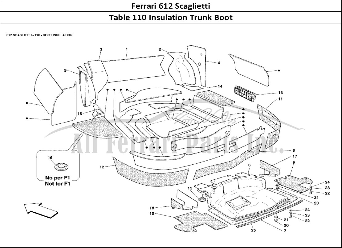 Ferrari Parts Ferrari 612 Scaglietti Page 110 Boot Insulation
