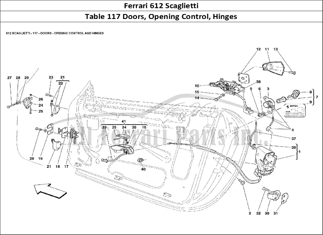 Ferrari Parts Ferrari 612 Scaglietti Page 117 Doors: Opening Control &