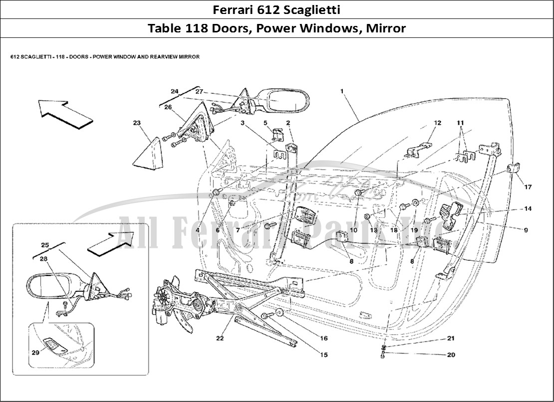 Ferrari Parts Ferrari 612 Scaglietti Page 118 Doors: Power Window & Rea