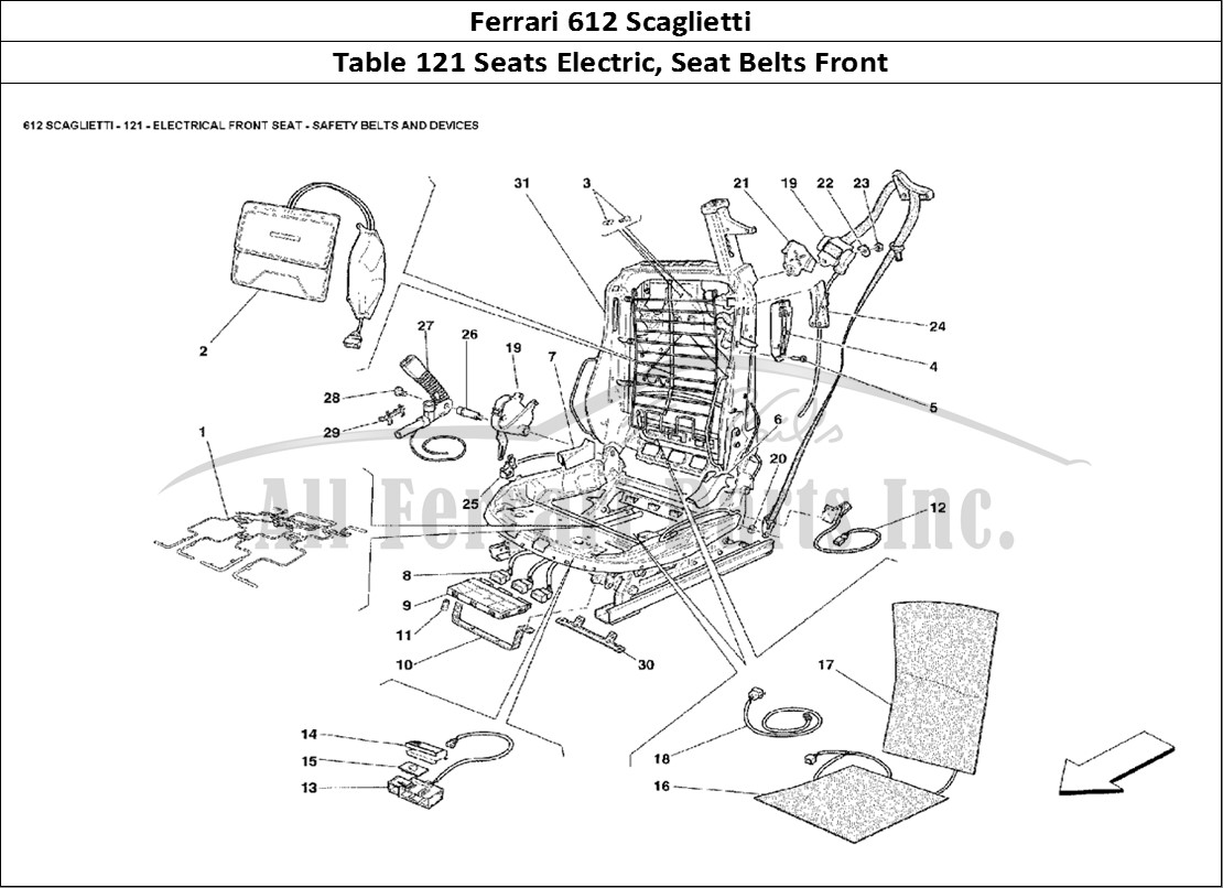 Ferrari Parts Ferrari 612 Scaglietti Page 121 Electric Front Seat: Safe