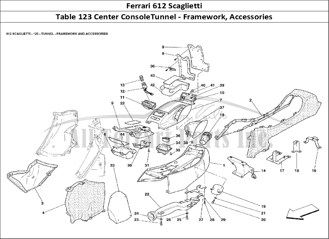Ferrari Parts Ferrari 612 Scaglietti Page 123 Tunnel - Framework and Ac