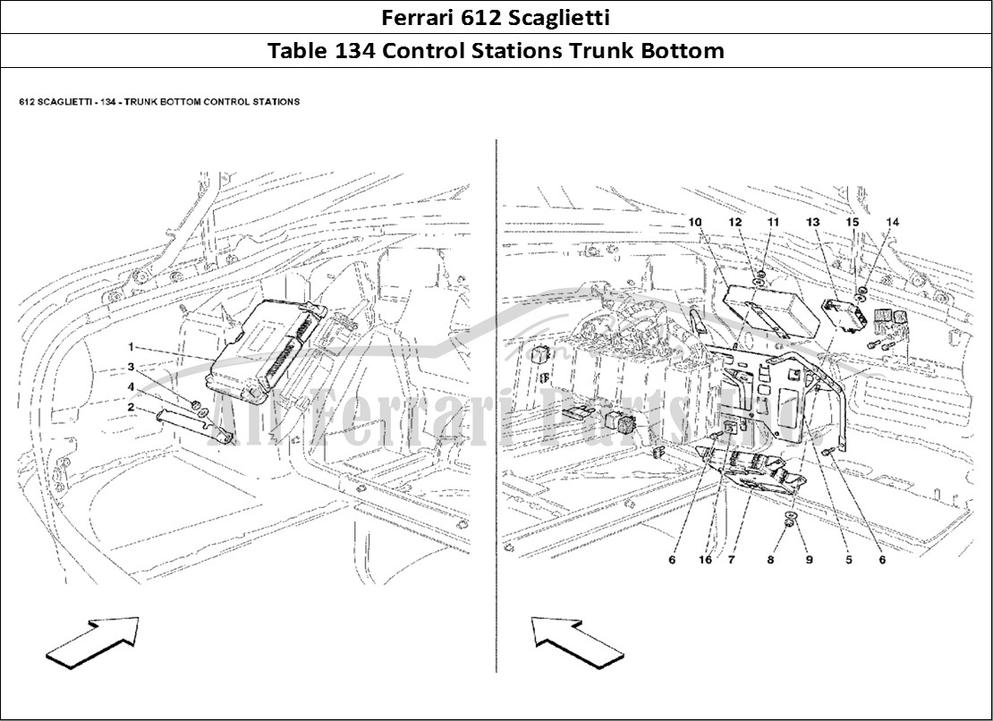 Ferrari Parts Ferrari 612 Scaglietti Page 134 Trunk Bottom Control Stat