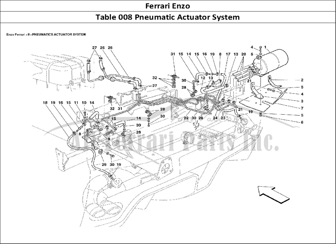 Ferrari Parts Ferrari Enzo Page 008 Pneumatics Actuator Syste
