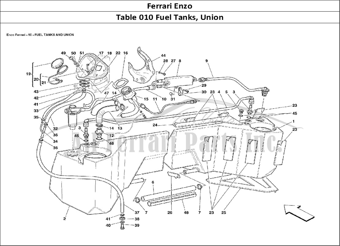 Ferrari Parts Ferrari Enzo Page 010 Fuel Tanks and Union
