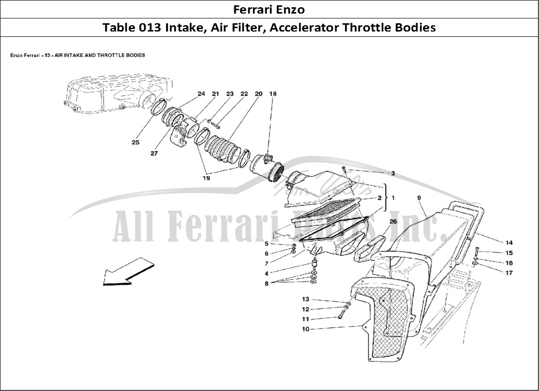 Ferrari Parts Ferrari Enzo Page 013 Air Intake and Throttle B