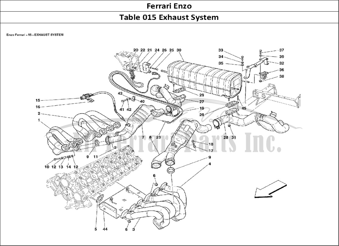 Ferrari Parts Ferrari Enzo Page 015 Exhaust System
