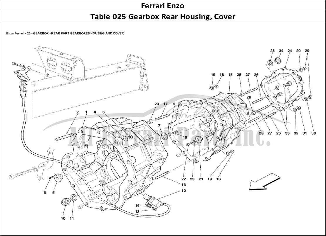 Ferrari Parts Ferrari Enzo Page 025 Gearbox Rear Part Gearbox