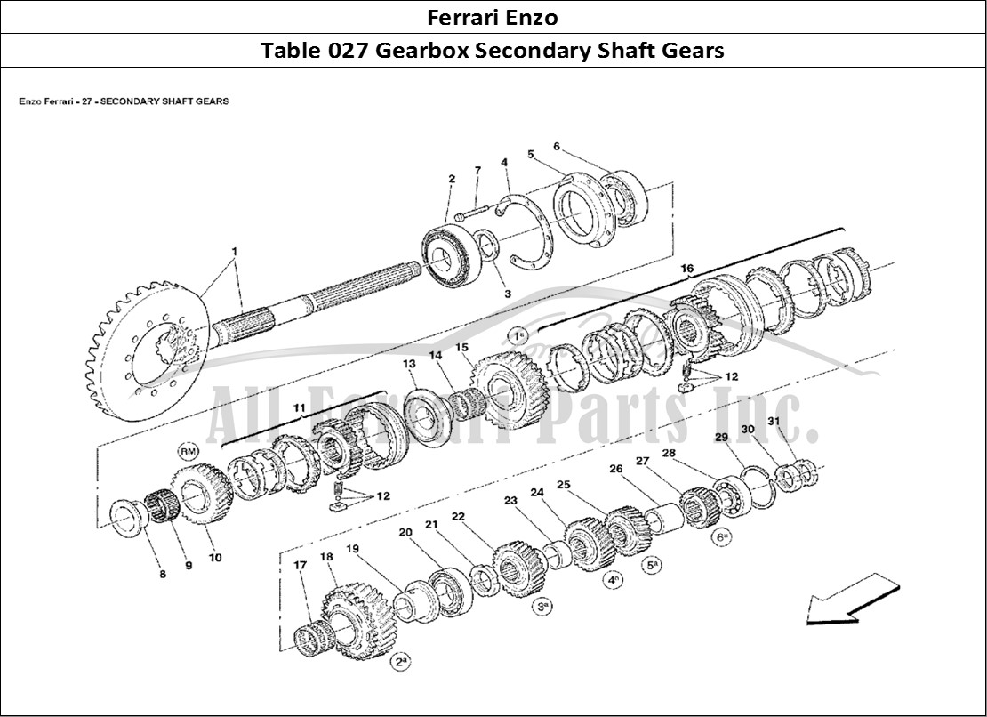 Ferrari Parts Ferrari Enzo Page 027 Secondary Shaft Gears