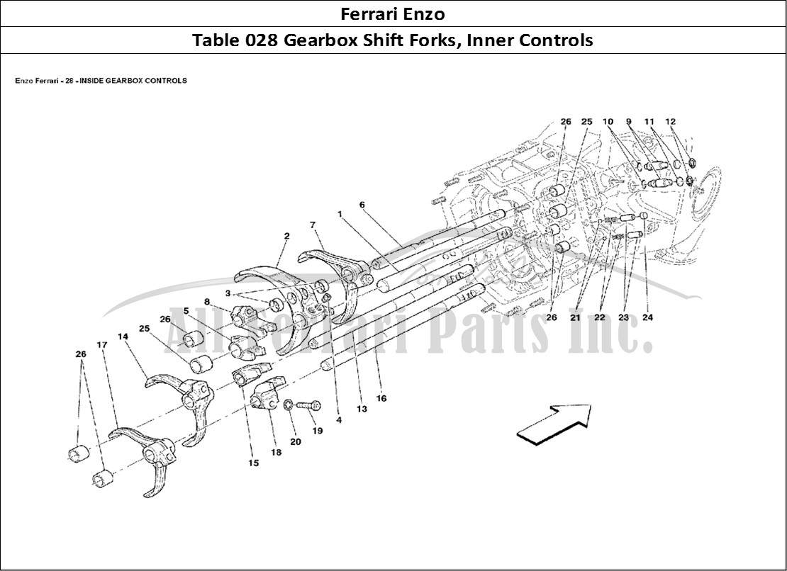Ferrari Parts Ferrari Enzo Page 028 Inside Gearbox Controls