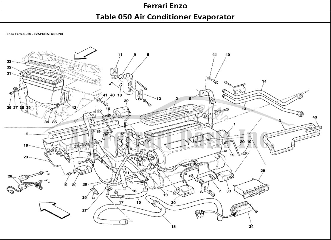 Ferrari Parts Ferrari Enzo Page 050 Evaporator Unit