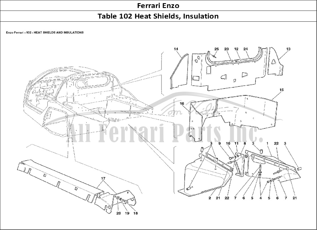 Ferrari Parts Ferrari Enzo Page 102 Heat Shields and Insulati