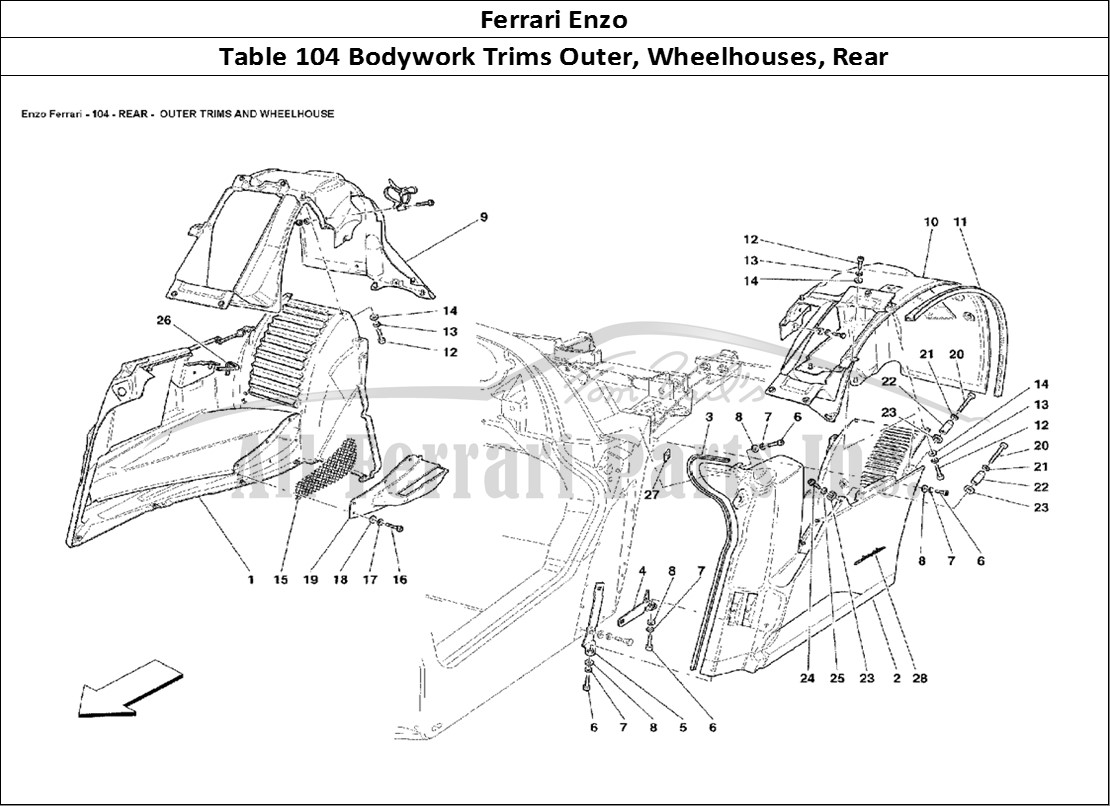 Ferrari Parts Ferrari Enzo Page 104 Rear - Outer Trims and Wh