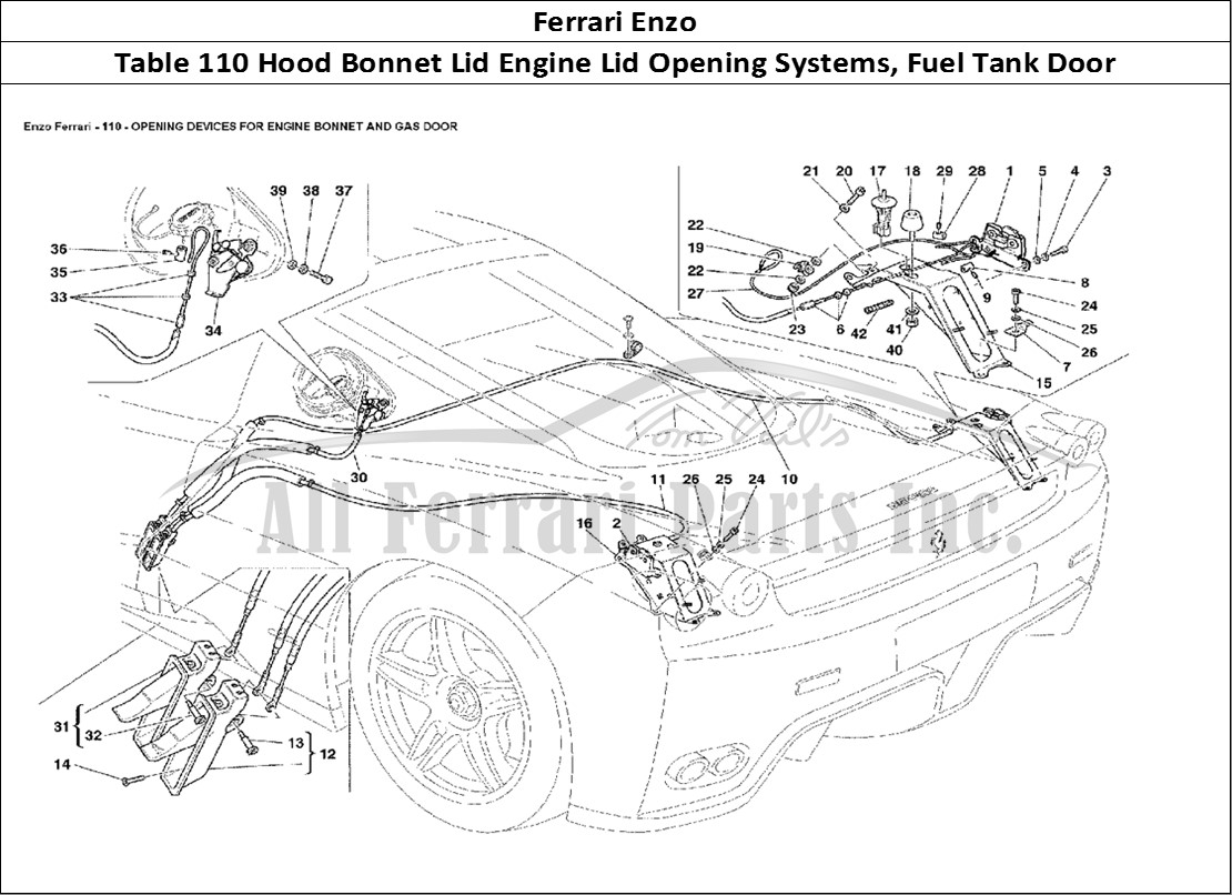 Ferrari Parts Ferrari Enzo Page 110 Opening Devices for Engin