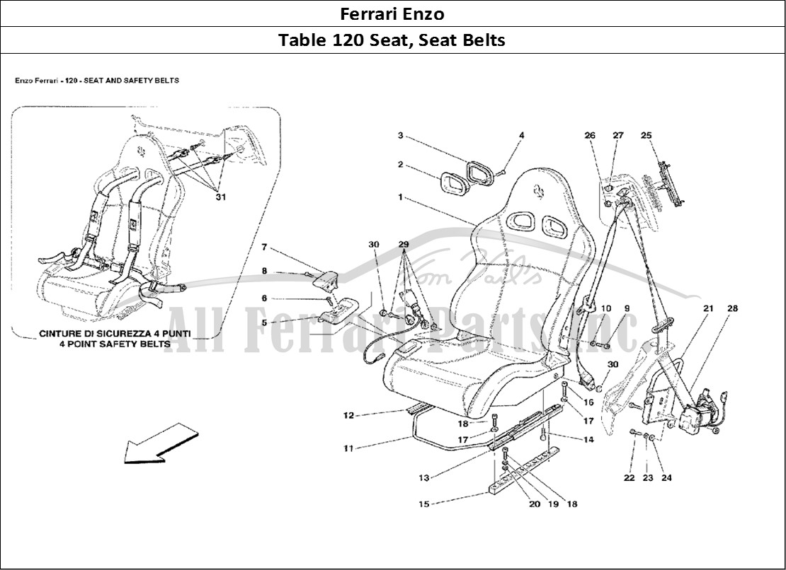 Ferrari Parts Ferrari Enzo Page 120 Seat and Safety Belts