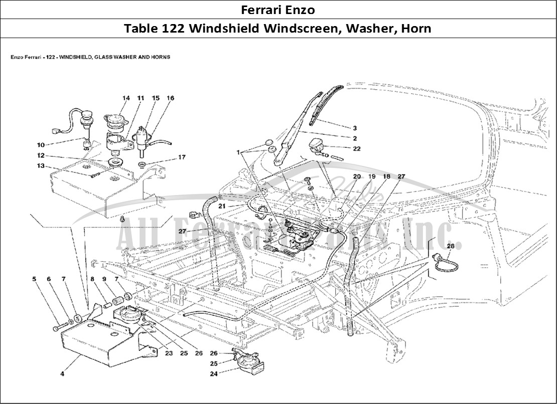 Ferrari Parts Ferrari Enzo Page 122 Windshield, Glass Washer