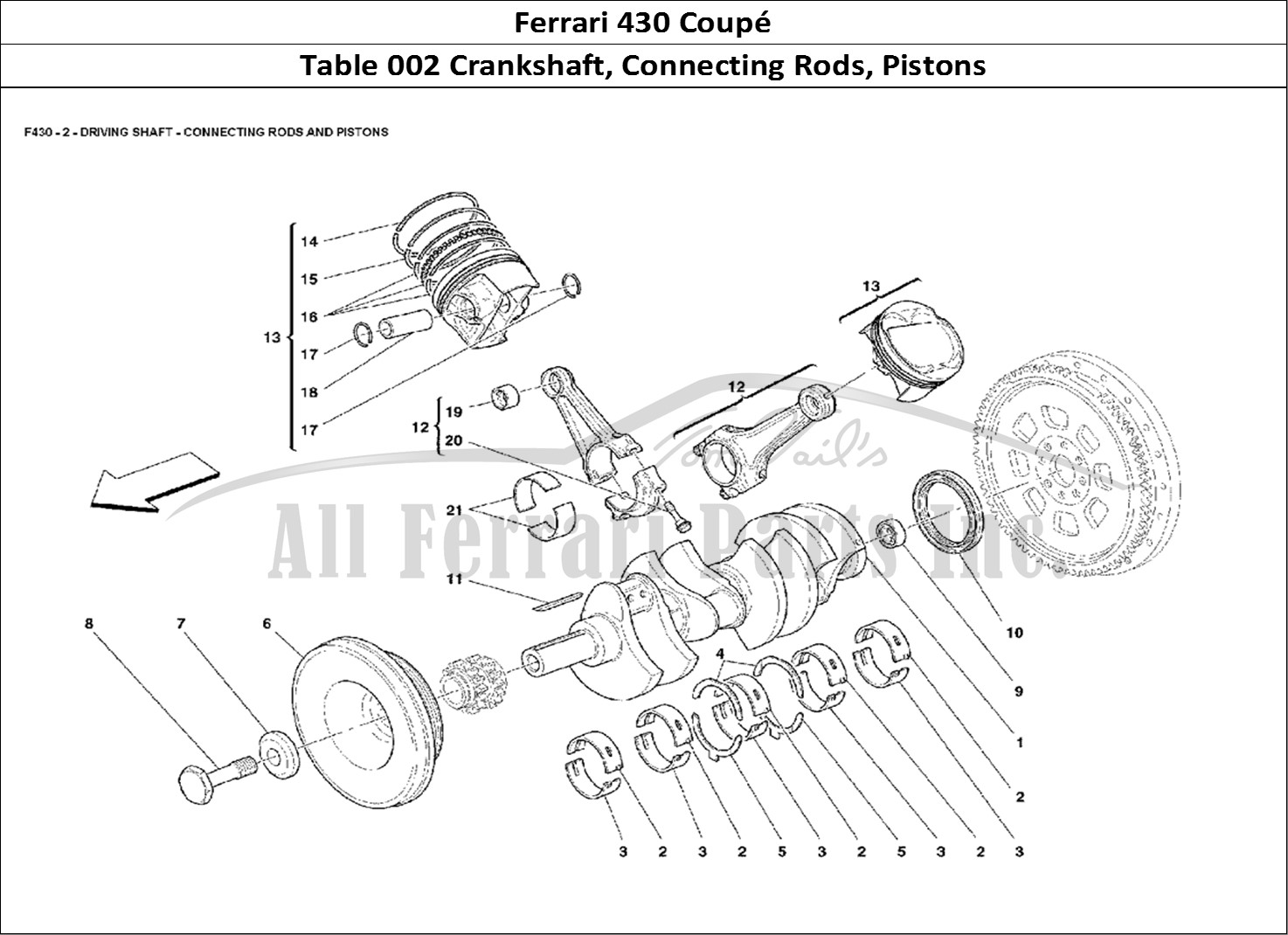 Ferrari Parts Ferrari 430 Coup Page 002 Crankshaft, Conrods And P