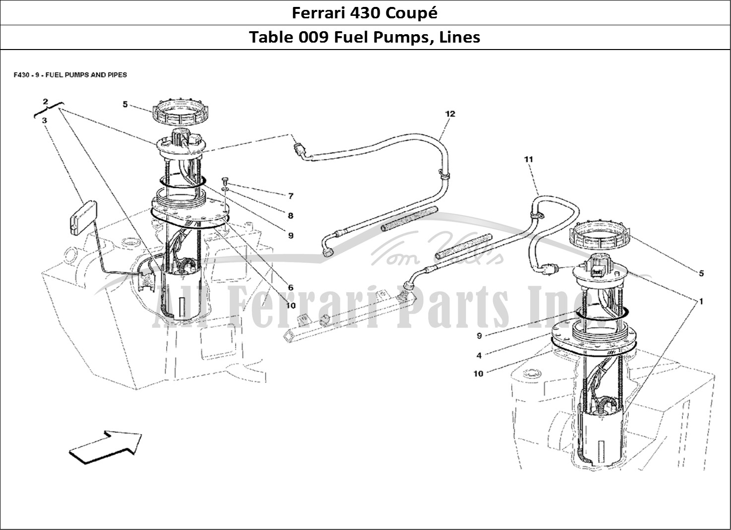 Ferrari Parts Ferrari 430 Coup Page 009 Fuel Pumps and Pipes