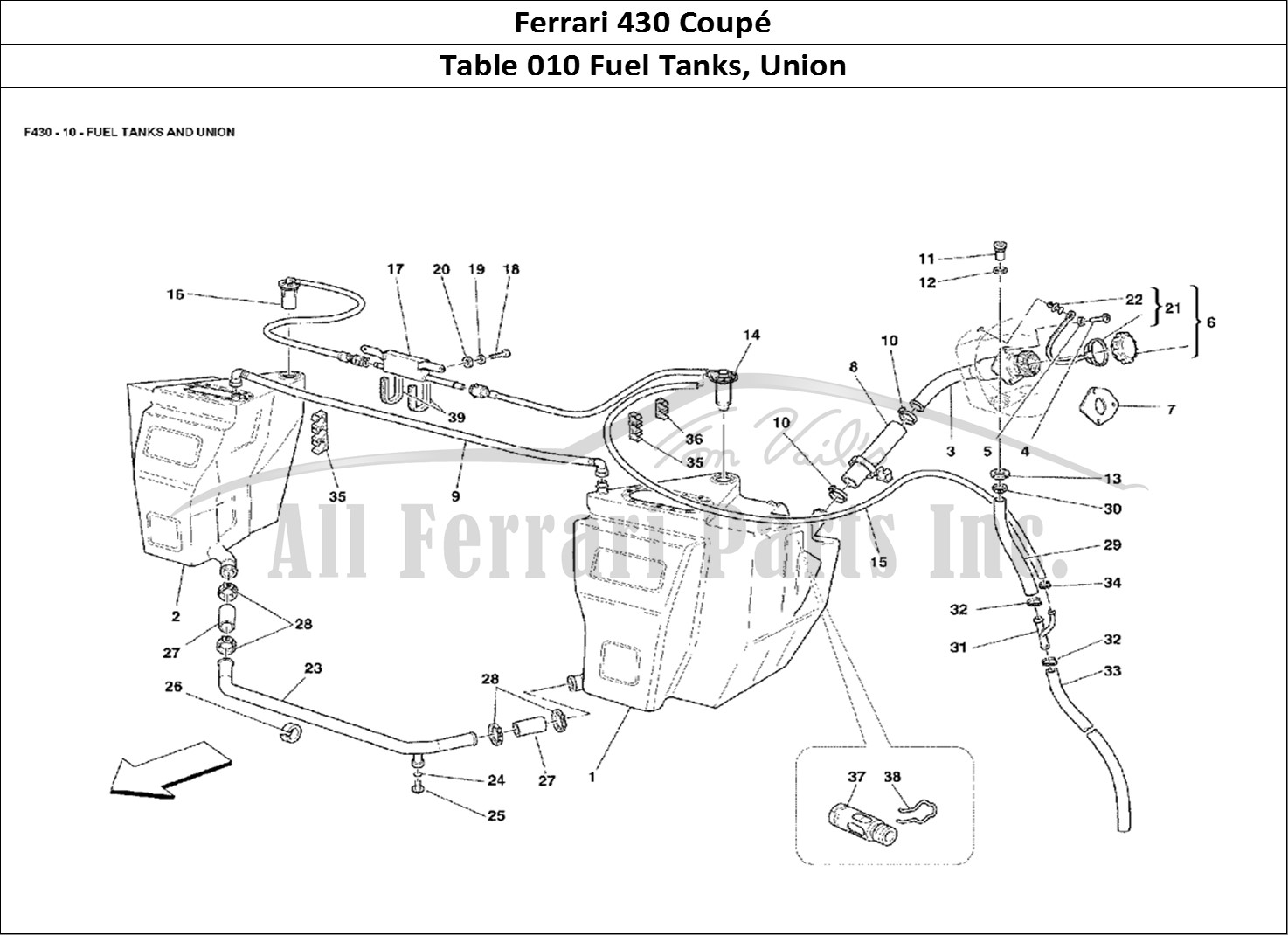 Ferrari Parts Ferrari 430 Coup Page 010 Fuel Tanks and Union