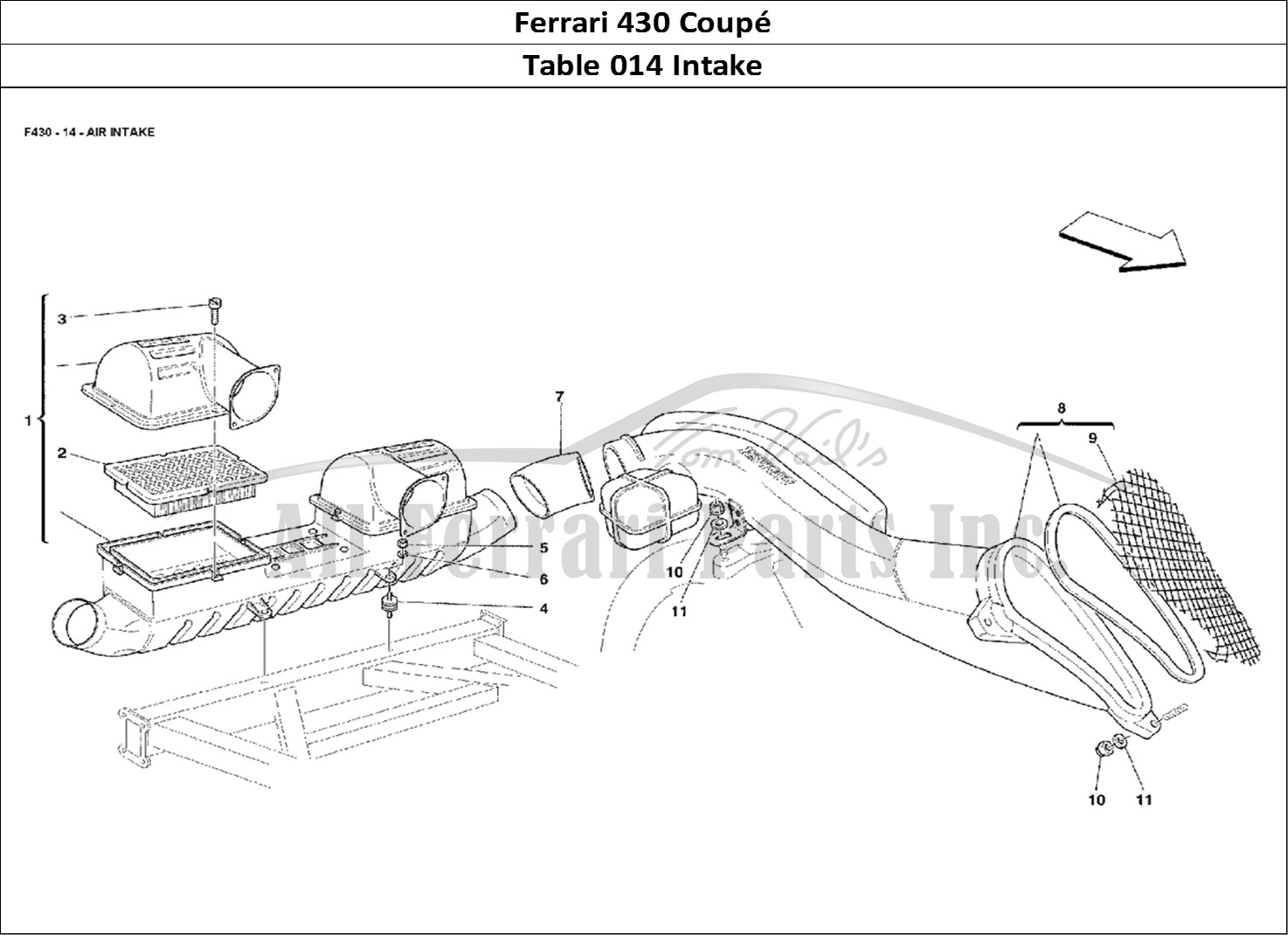 Ferrari Parts Ferrari 430 Coup Page 014 Air Intake