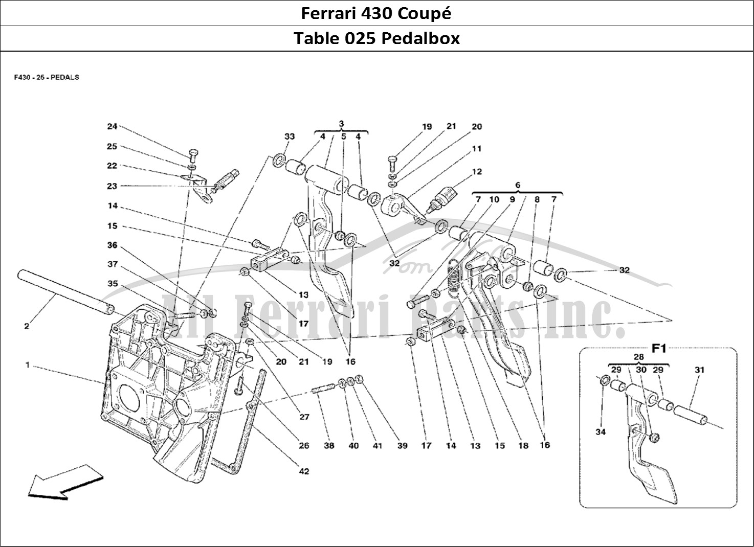 Ferrari Parts Ferrari 430 Coup Page 025 Pedals