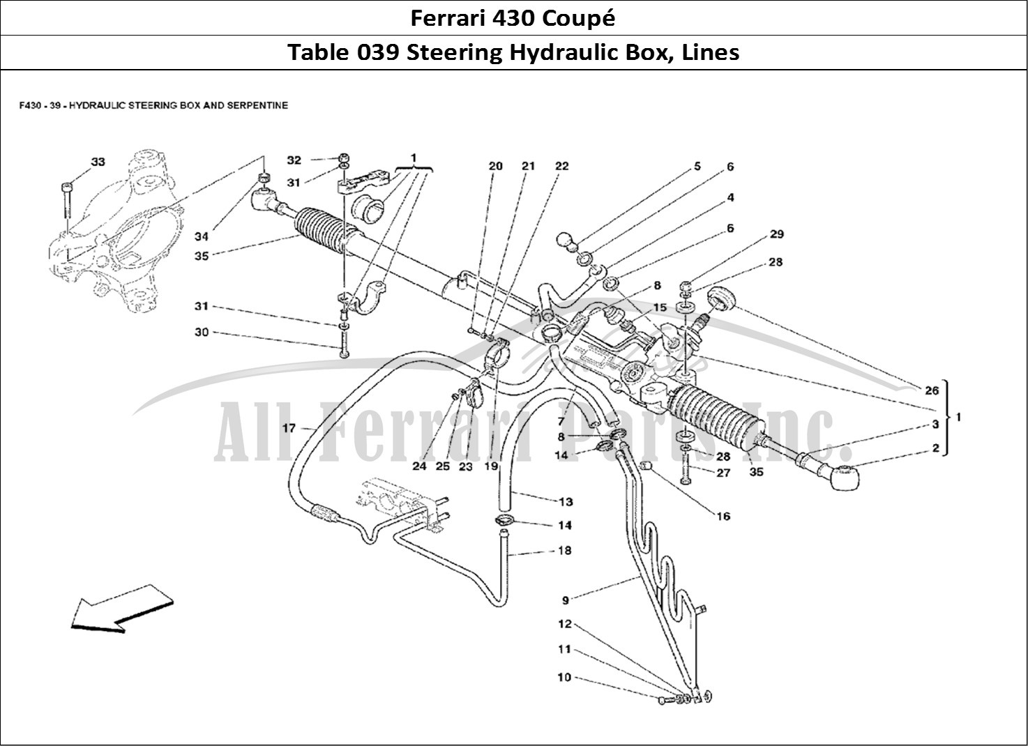Ferrari Parts Ferrari 430 Coup Page 039 Hydraulic Steering Box an